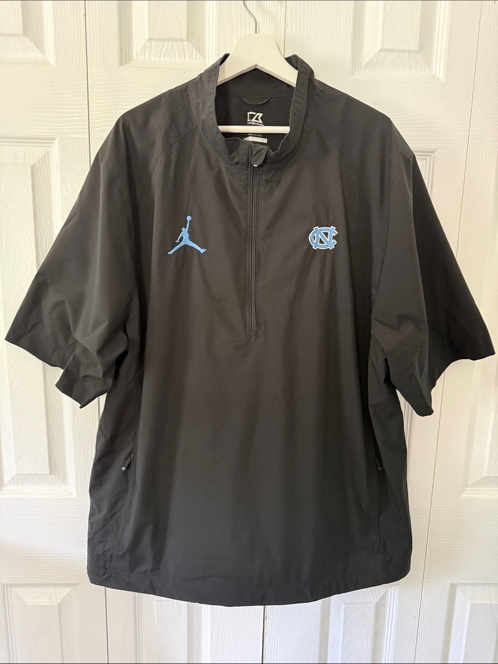 Cutter & Buck WeatherTec Black Short-Sleeve Half-Zip UNC Pullover Sz XXL